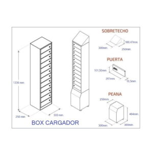 Taquilla cargador móviles medidas